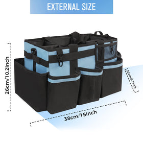 SCAVATA cleaning caddy side pockets and dispenser keep tools within reach