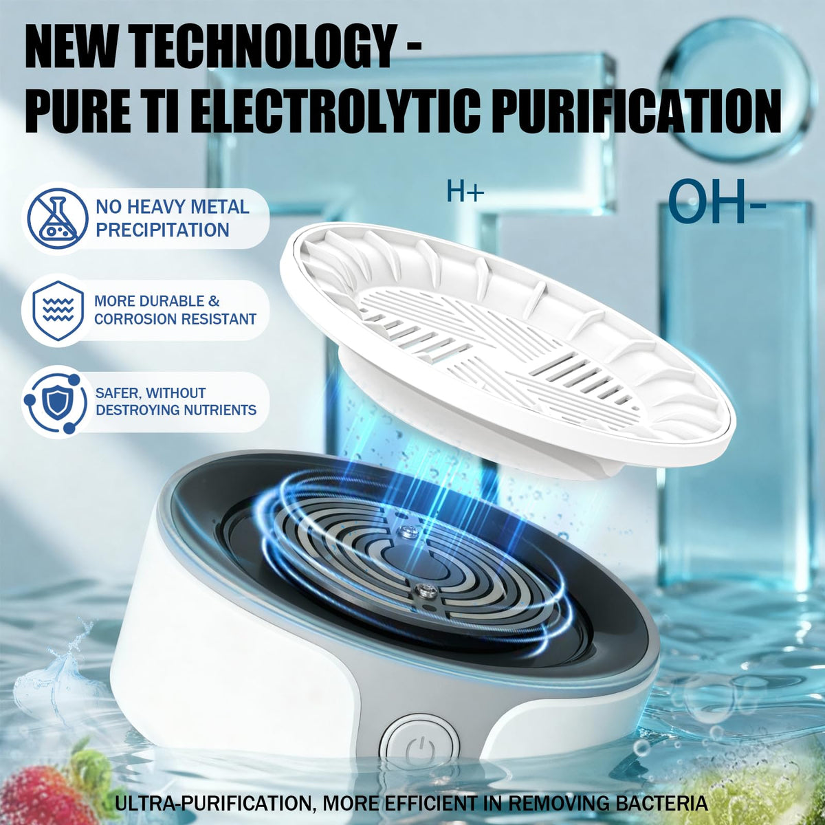 scbestuygo pure titanium electrode ensures corrosion-free purification during operation.