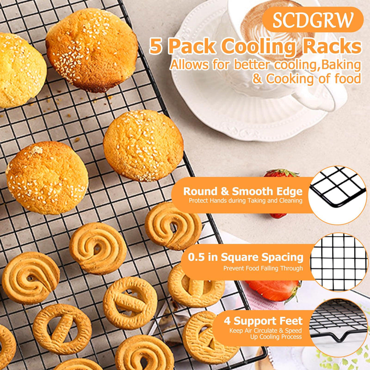 SCDGRW wire rack in use for oven cooling and crisping