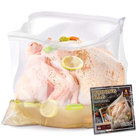 SCENGCLOS brining bag 26x22 sealed tightly to prevent leaks during brining
