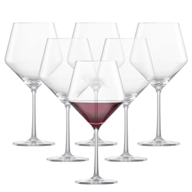 Schott Zwiesel Pure Burgundy wine glass set of six on table enhances red wine experience
