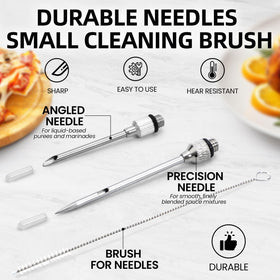 SCHVUBENR baster with needle for injecting flavorful juices into roasts.