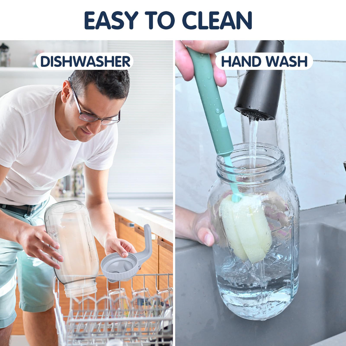 SCIDEA easy-clean wide-mouth opening aids quick washing and sanitation.