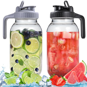 SCIDEA glass pitcher 64oz set with lids, ideal for family gatherings and bulk cold brew.