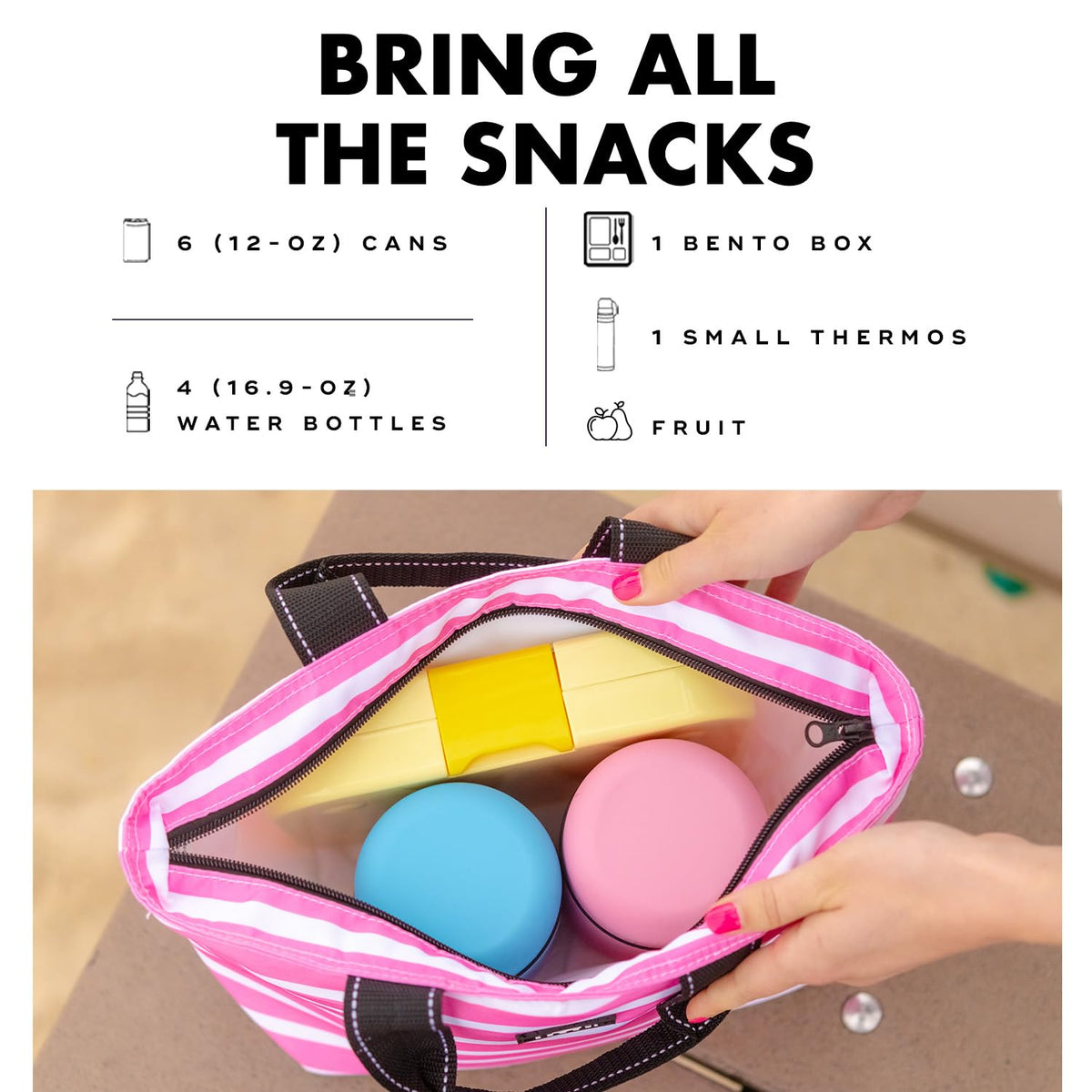 SCOUT Nooner lunch box top opening for easy access to standard lunch boxes and snacks.
