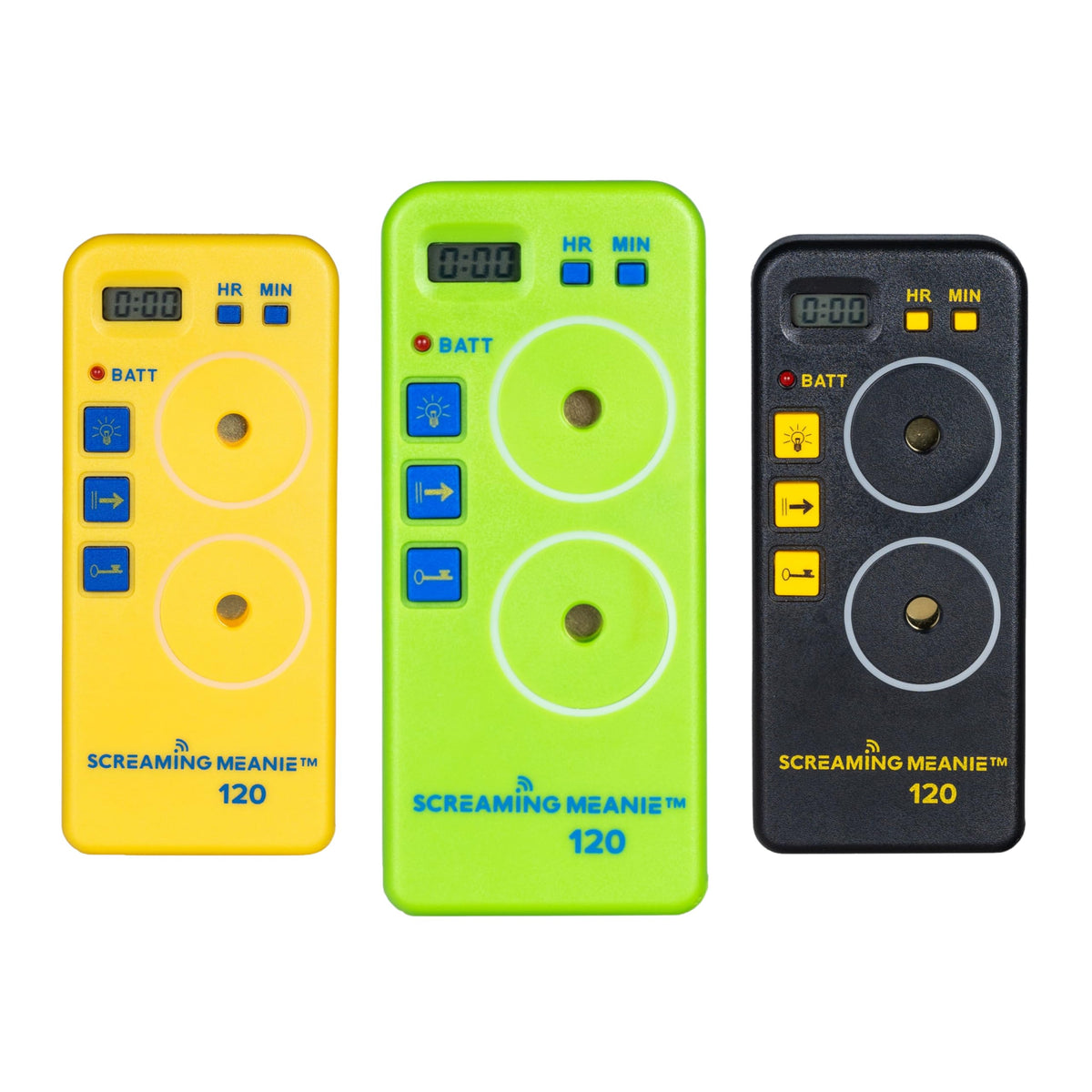 Screaming Meanie TZ-120 dual loudness: 70 dB and 120 dB alerts for different spaces.