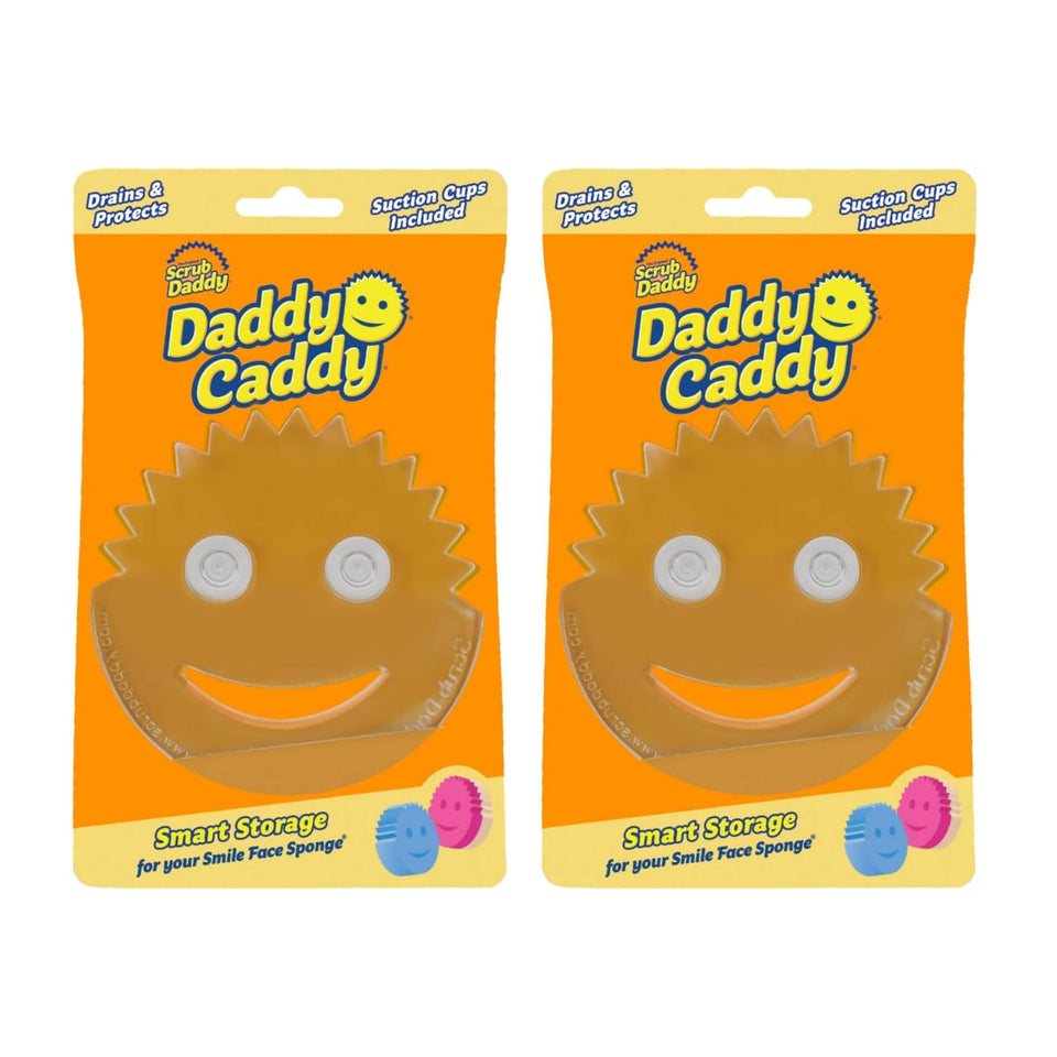 Scrub Daddy dual-suction sponge holder installed under the sink for secure storage and quick dry