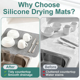 SCYFREID silicone drying mat heat resistant up to 450°F protects surfaces