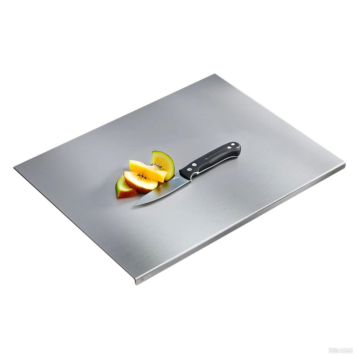 Scyllantric 304 cutting board, top view, durable surface for precise slicing and easy cleanup.