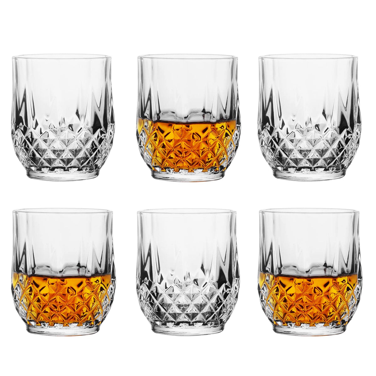 Sdatook 3oz mini shot glass set with diamond pattern for elegant tastings