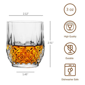 Sdatook tequila shot glass with diamond cut for tasting parties