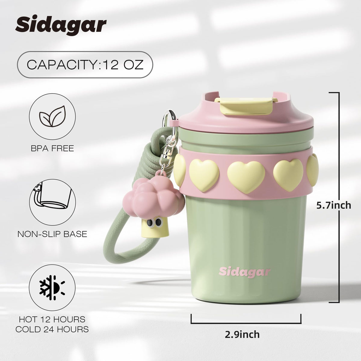 SDGA+ 18-10 stainless steel insulated mug maintains flavor and temperature