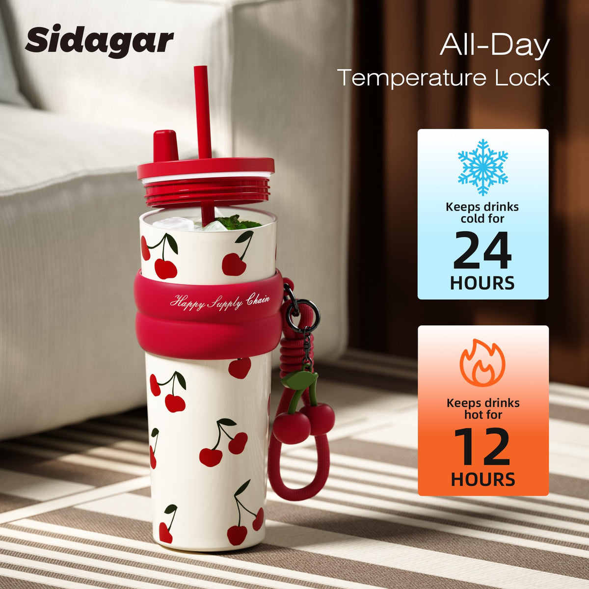 SDGA+ cherry tumbler silicone grip for secure hold