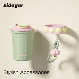 SDGA+ BPA-free mug with portable strap for hands-free carrying