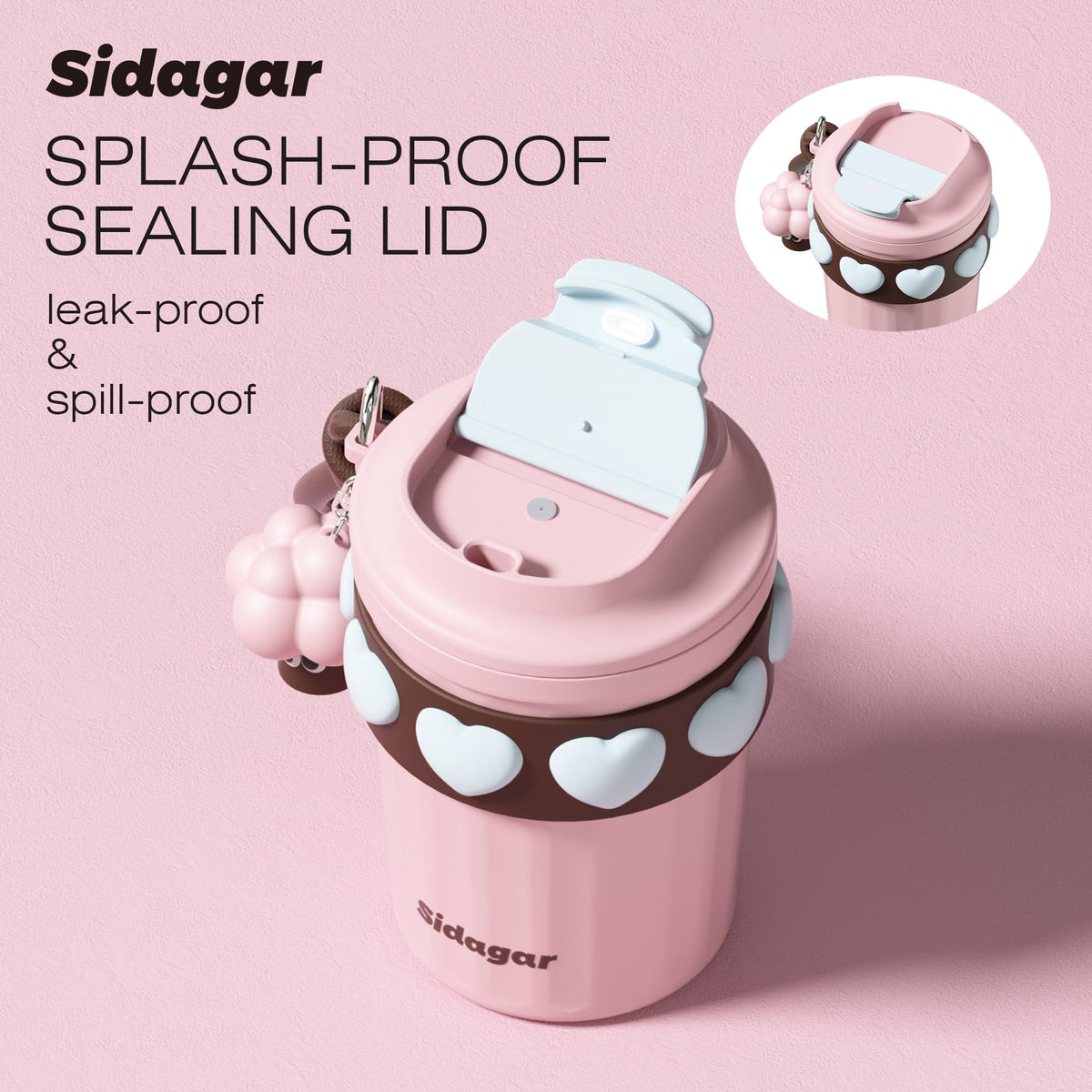 SDGA+ double-wall insulation keeps drinks cold up to 8 hours and hot up to 6 hours.