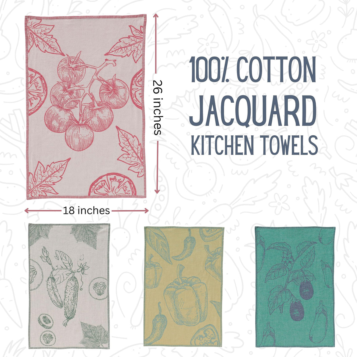 Sea Me At Home cucumber motif towels brighten meals while drying dishes efficiently