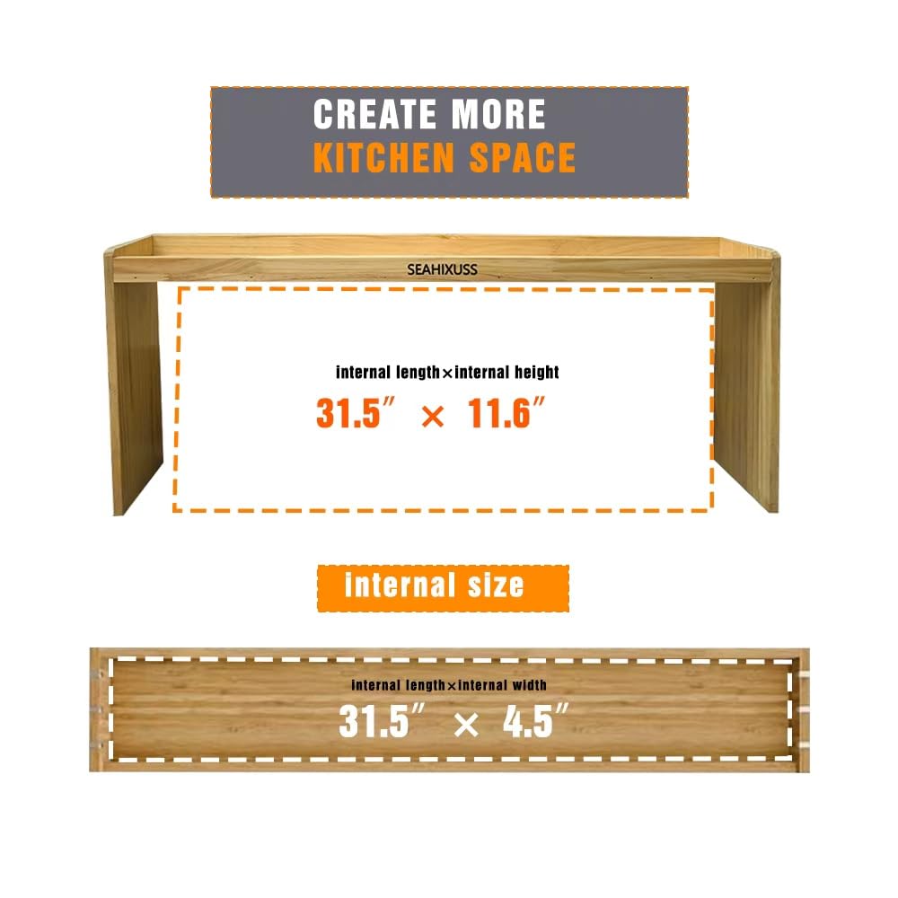SEAHIXUSS bamboo kitchen shelf demonstrates easy assembly