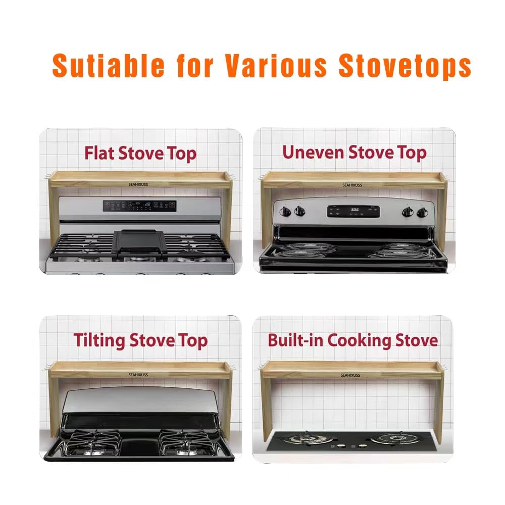 SEAHIXUSS stove rack with 6 hooks helps hang utensils and towels