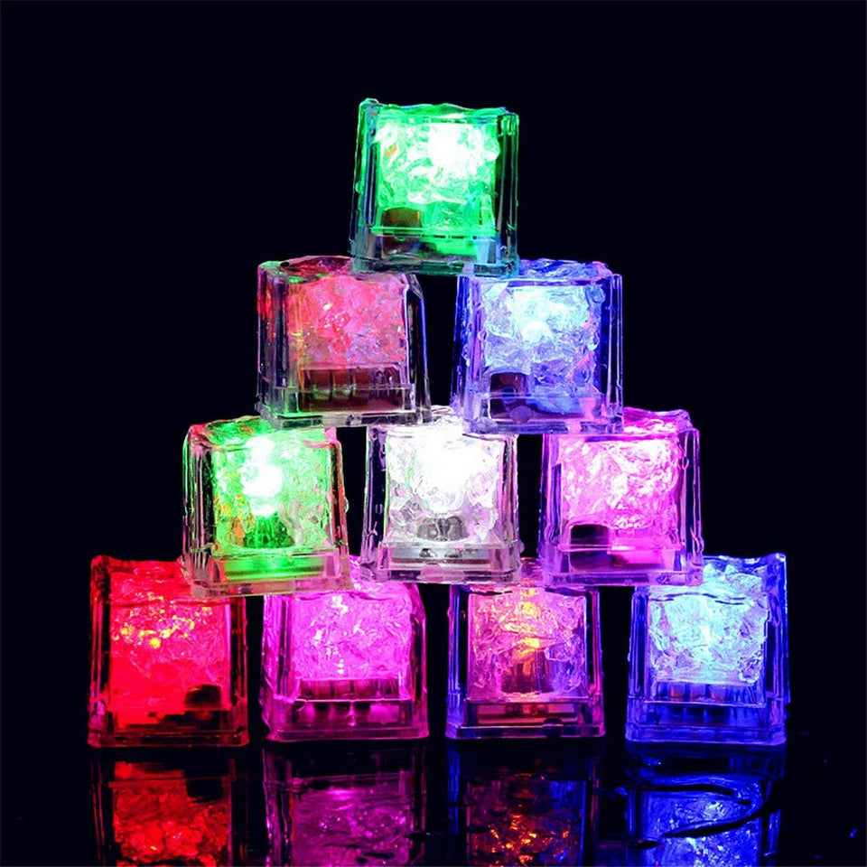 SeaISee waterproof LED ice cubes glow multicolor for drinks and decor