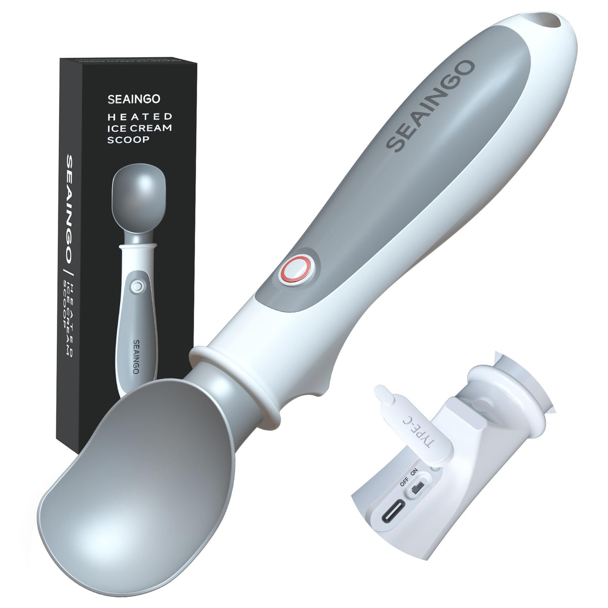 SEAINGO heated ice cream scoop head for smooth release through gelato.