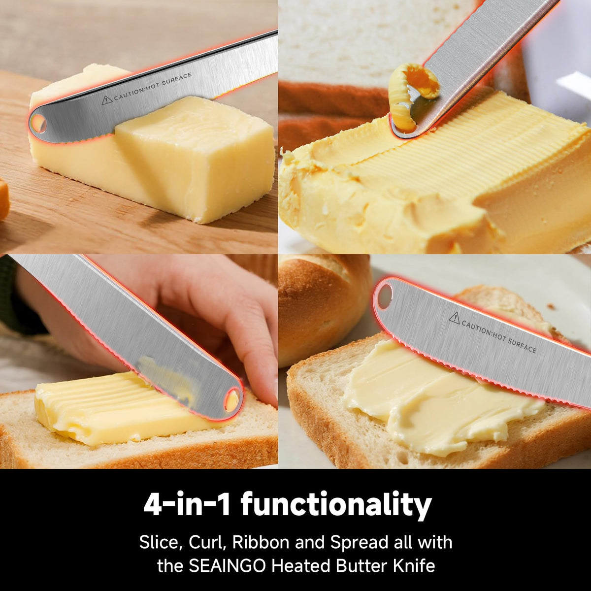 Dual heat settings shown for gentle warming or rapid melting