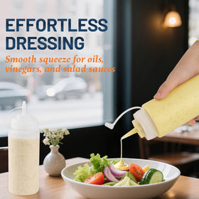 SECLENT bottle with adjustable nozzle for drizzle or thick pours