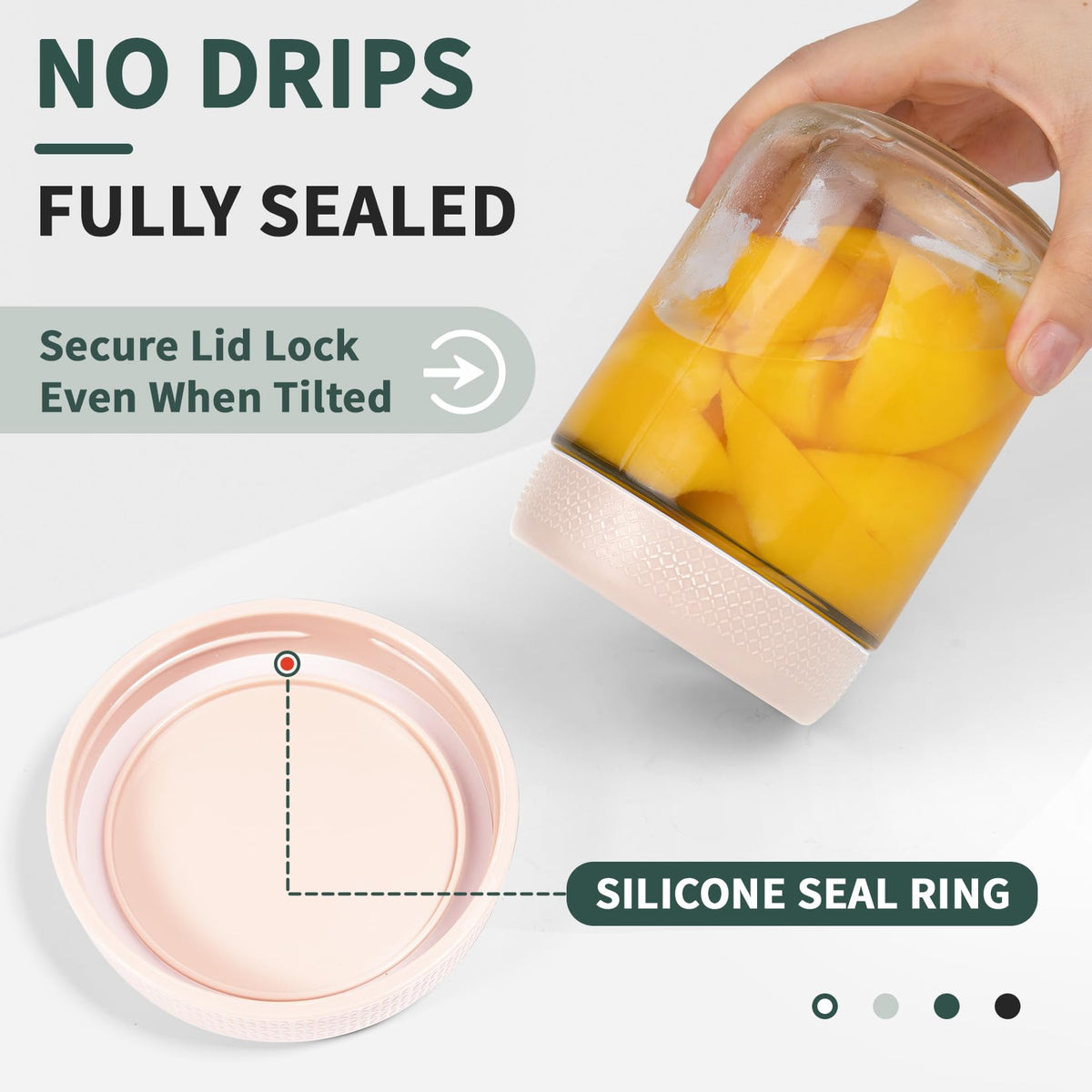 SECLENT lid design with anti-slip ridges for easy grip and use.