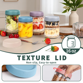 SECLENT wide-mouth mason jar 16oz for easy pouring and versatile storage.