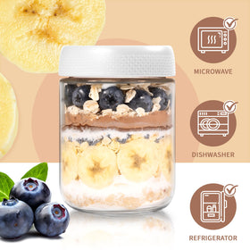 SECLENT yogurt snack jar highlighting clear glass visibility