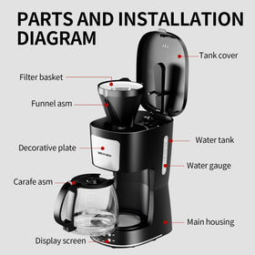 SECPOEDR 51oz water tank supports up to 12 cups for gatherings.
