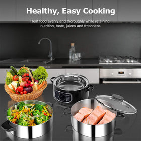 Secura 2 two-tier baskets maximize capacity for vegetables, fish, and grains
