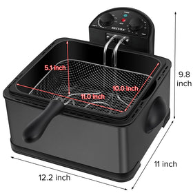 Secura 4L deep fryer with two side baskets for small batches.