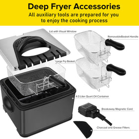 Secura 4L deep fryer ready-light signaling when oil is ready.