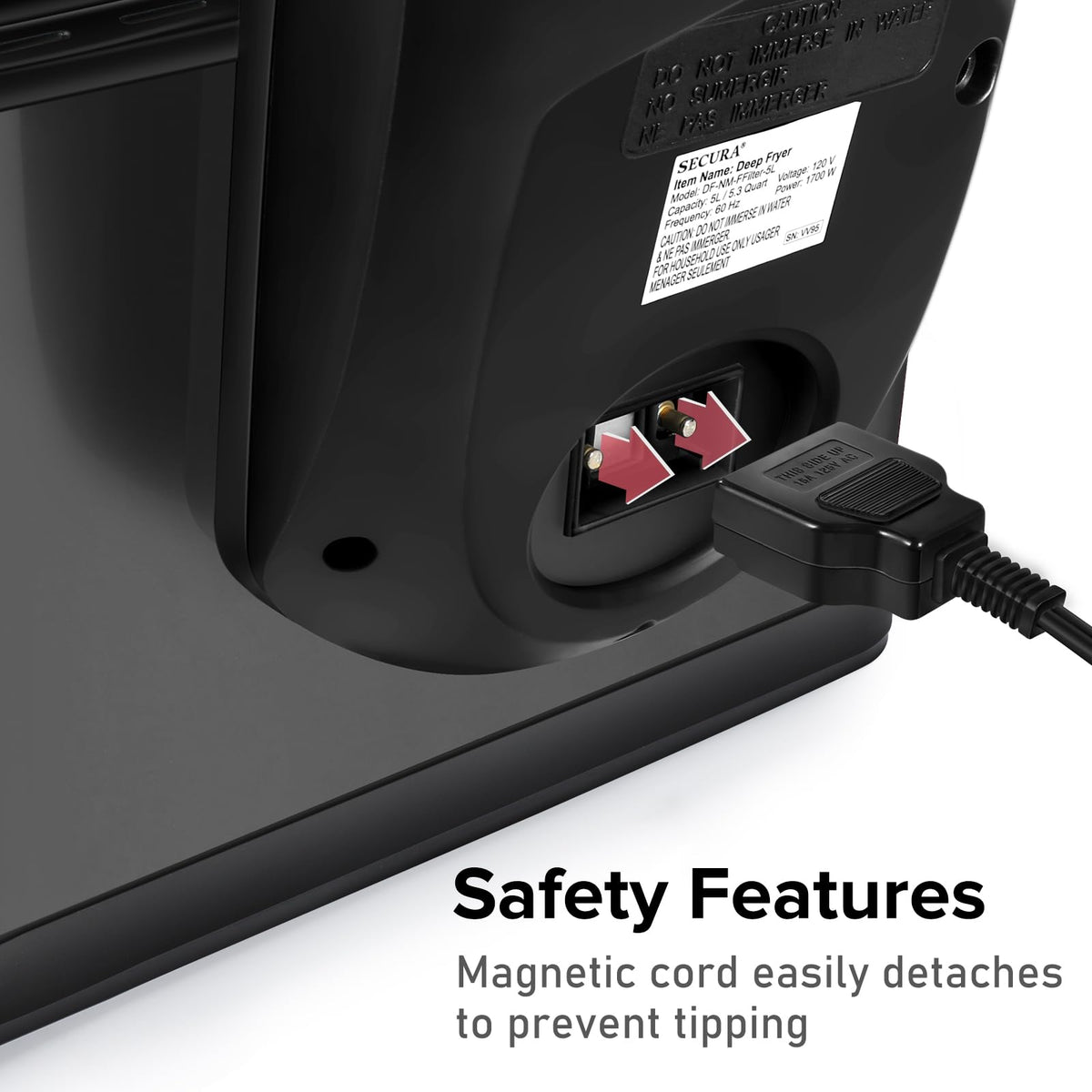 Secura 4L deep fryer see-through lid for monitoring cooking progress.