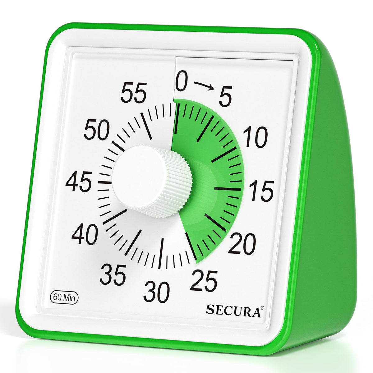 Secura 60-minute timer front dial for clear time tracking in class.