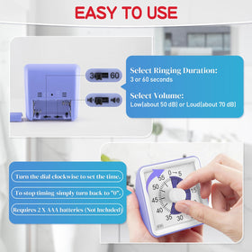 Secura classroom timer with purple disc promotes calm study