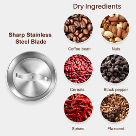 Secura coffee grinder blades close-up highlights sharp blades for even results.
