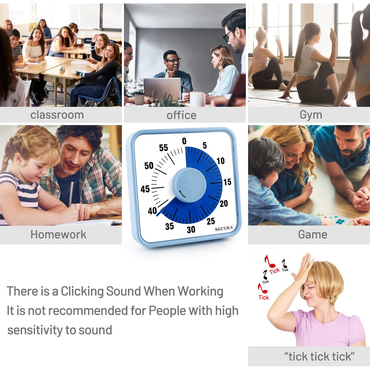 Secura deep sea blue disk timer focus for focused study sessions.