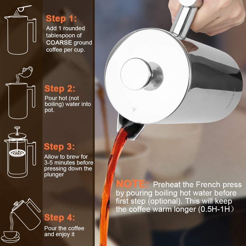 12-ounce capacity brews up to nine ounces of coffee for a single cup.