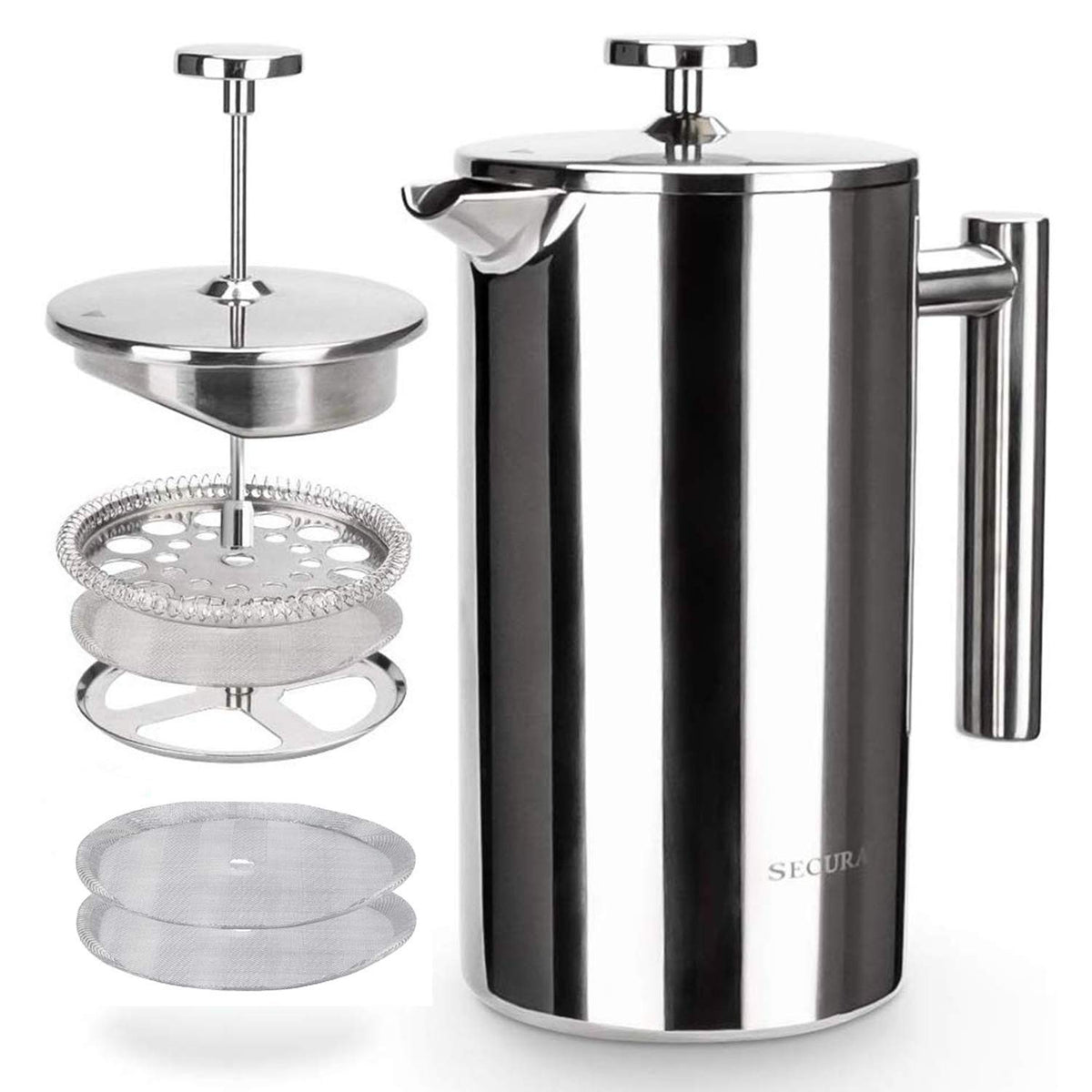Secura French Press overview highlights durable stainless steel for long lasting daily use