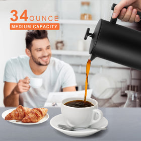 Secura's double-filter system delivers a smooth, grit-free brew.