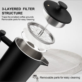 Thermal layer preserves heat while you brew and enjoy.