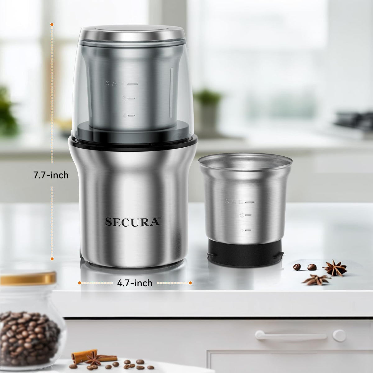Secura grinder spices release aroma and flavor when ground
