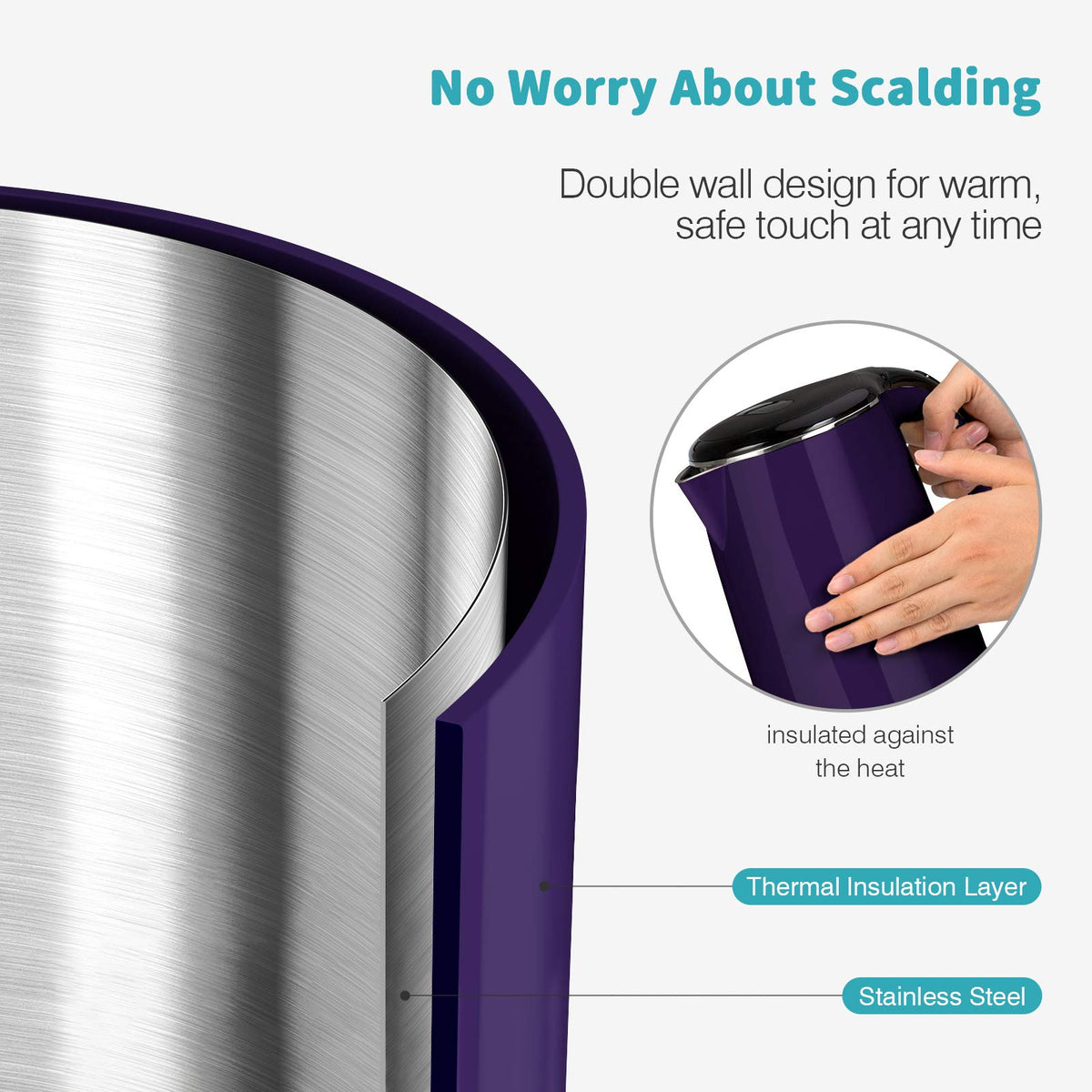 Secura kettle 1.8-quart capacity illustration for convenient serving size