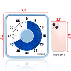 Secura navy blue kitchen timer with durable design for cooking and chores.