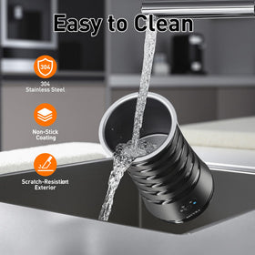 Secura non-stick interior cleans easily after frothing.
