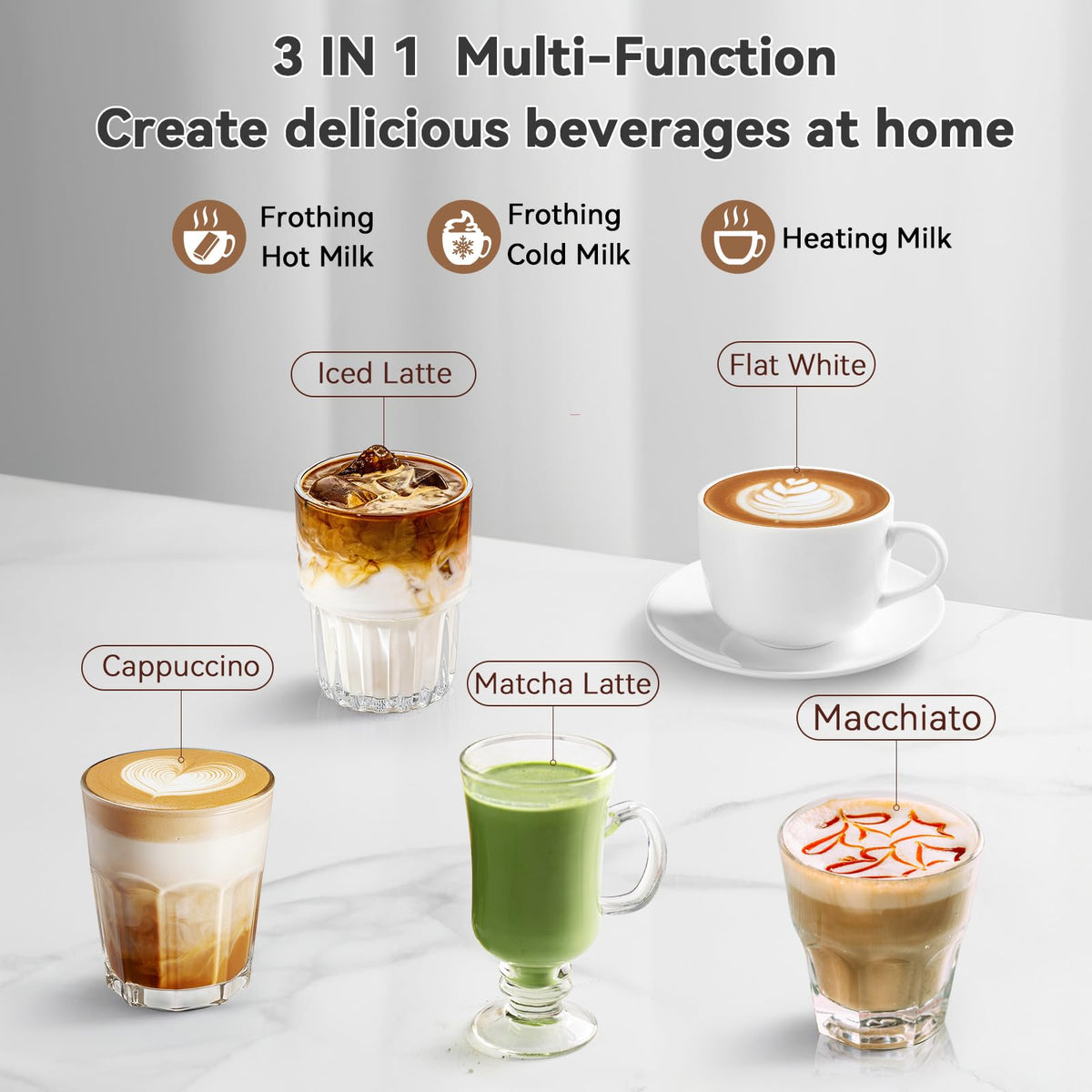 Secura milk frother warms foam for creamy cappuccinos at home