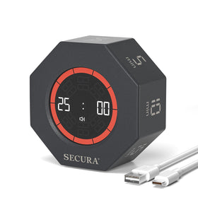 Secura Pomodoro Timer rotating cube showing time with visual progress bar for focus