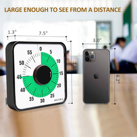 Visual countdown in a classroom setup showing large dial visibility