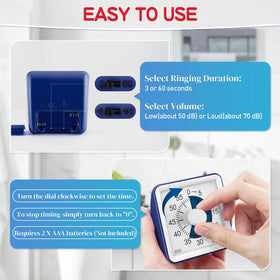Secura visual timer front view showing navy blue disc for classroom use.